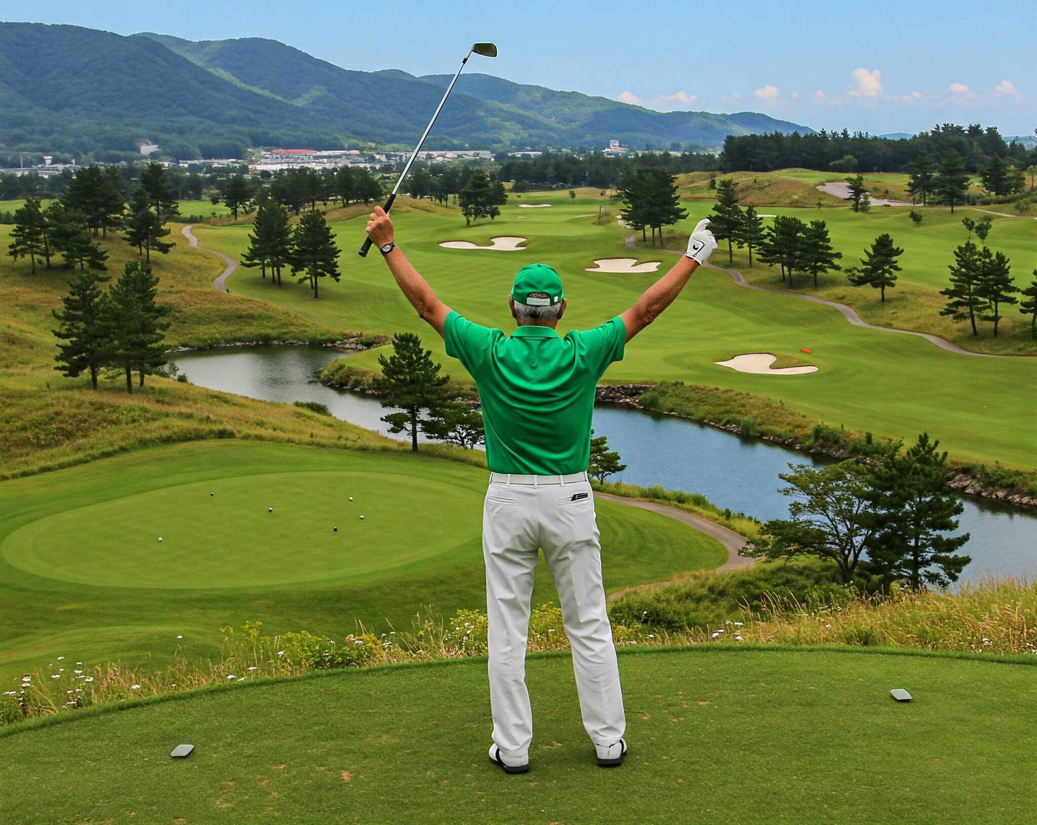 Golfer Celebrating